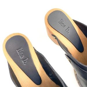 LISA B. Women's Leather Classic Clog Size 40 Black